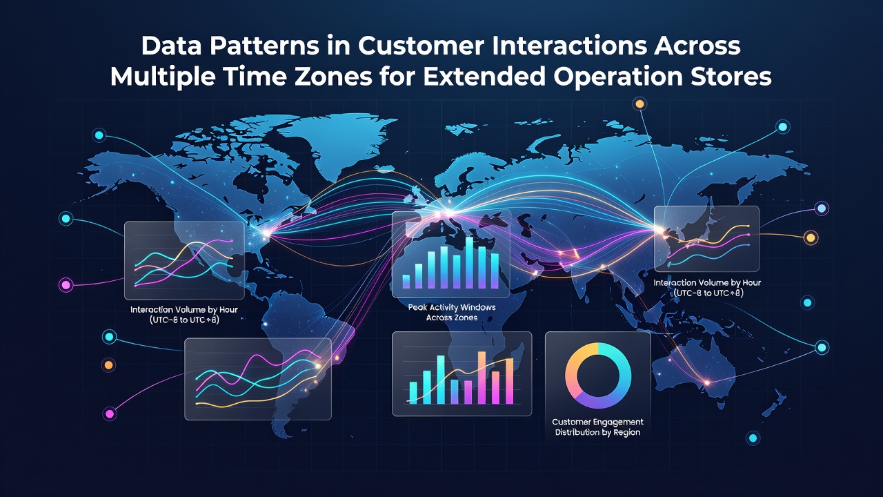 Data Patterns in Customer Interactions Across Multiple Time Zones for Extended Operation Stores
